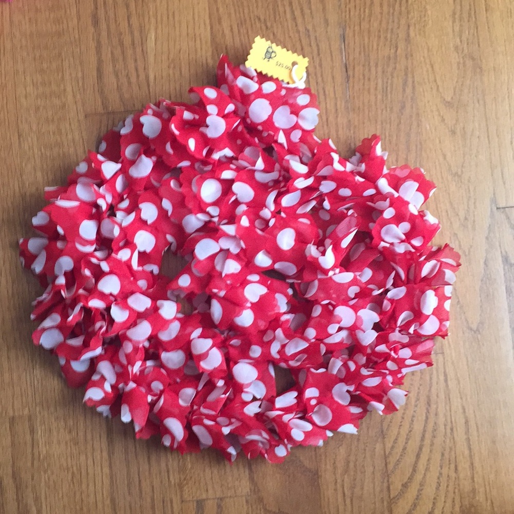 Red and white polka dot boa / scarf